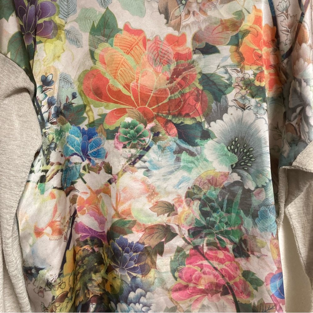 Bobeau Women’s Beige Floral Top Size L - Picture 6 of 11